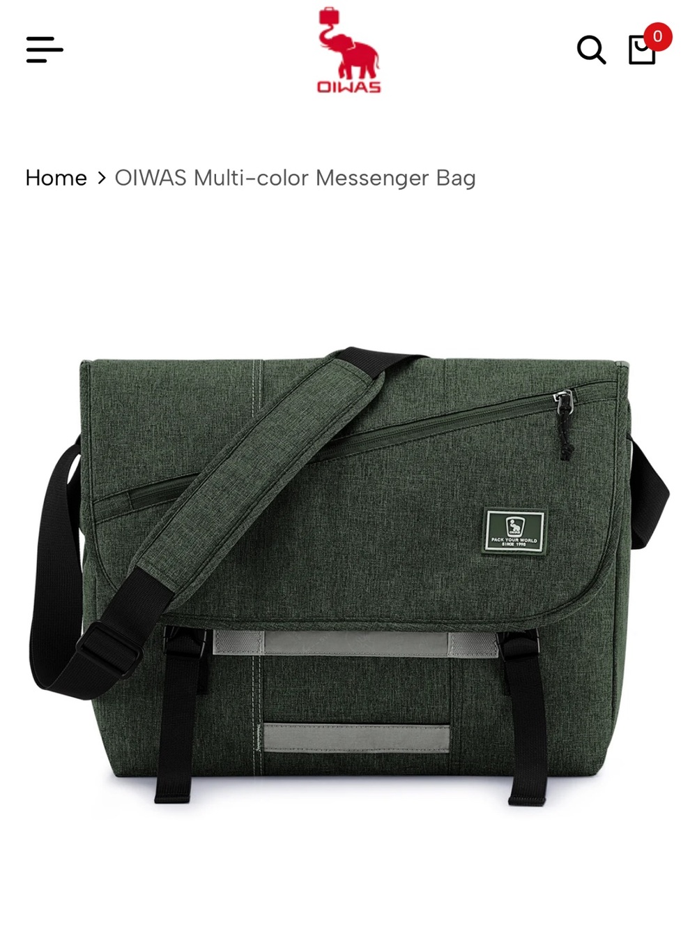 Oiwas Large Laptop Messenger Bag Crossbody Olive Green